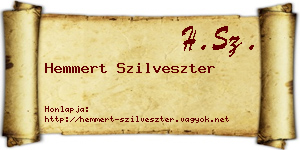 Hemmert Szilveszter névjegykártya